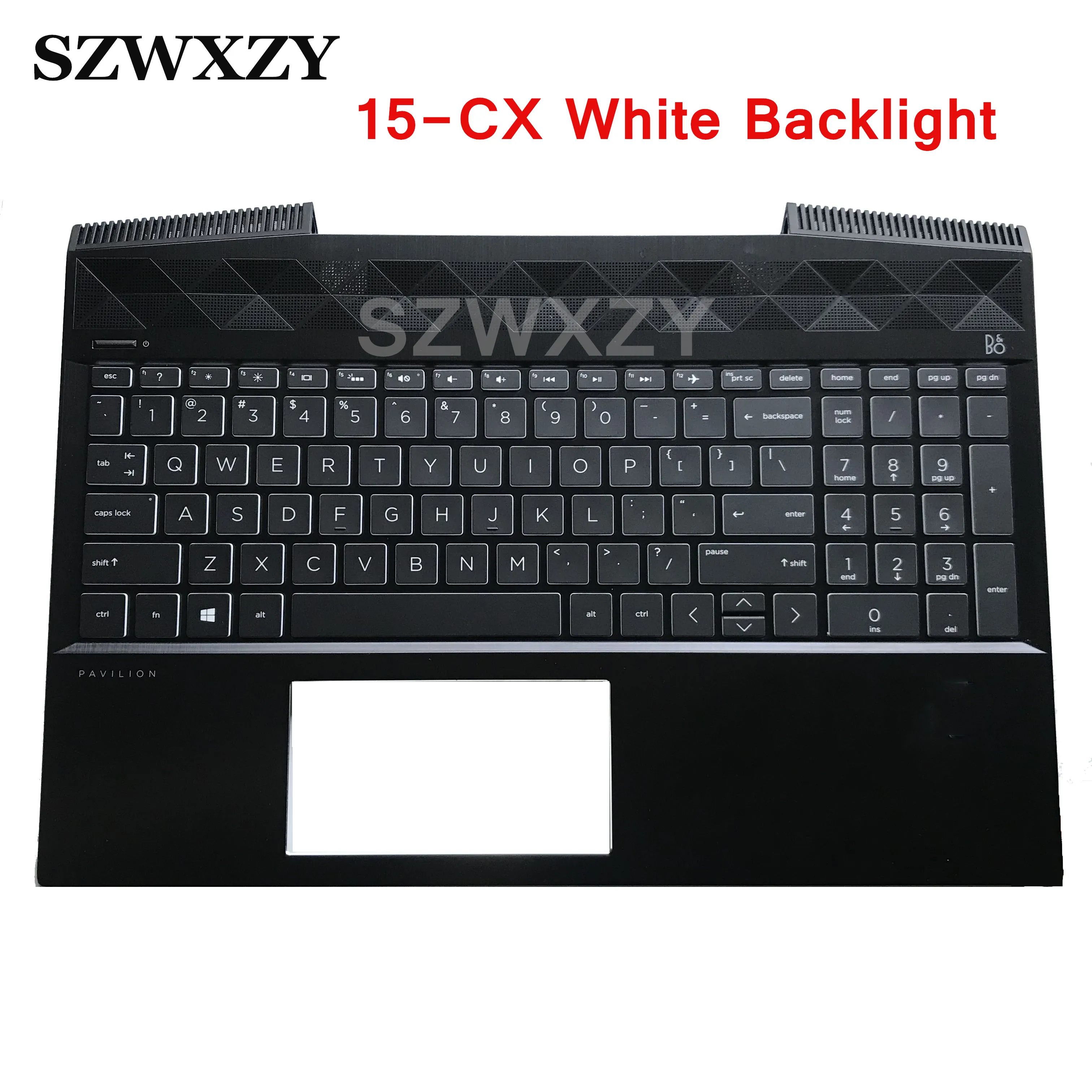 NEW Original For HP 15-CX Laptop Palmrest US Layout keyboard Backlight Top Cover Case White+ Green+ Purple Backlight