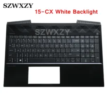 NEW Original For HP 15-CX Laptop Palmrest US Layout keyboard Backlight Top Cover Case White+ Green+ Purple Backlight