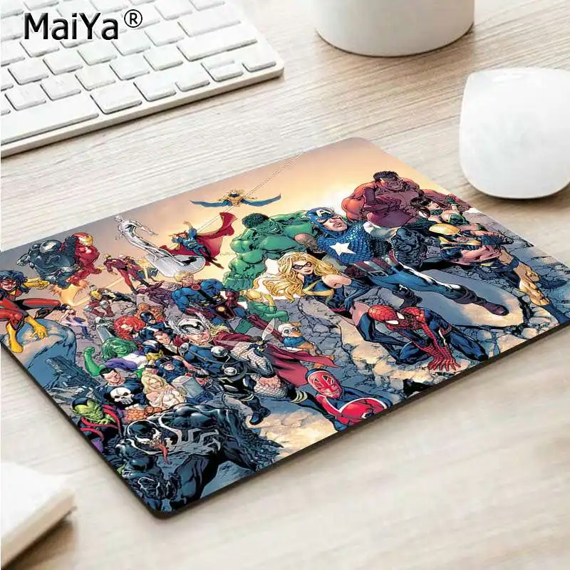 No Lock Edge25x29cm MaiYa Marvel Comics Супер Герои DIY дизайн игровой с узором коврик для мыши резиновый ПК компьютерный игровой коврик для мыши - Цвет: No Lock Edge25x29cm
