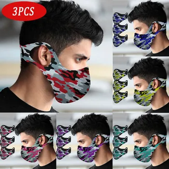 

3PC Adult Camouflage print Mouth Mask Unisex Outdoor Dust Windproof Protective Mask Breathable Anti-spitting Mask mascarilla