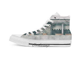 

Southbank Windows Custom Casual High Top lace-up Canvas shoes sneakers Drop shipping