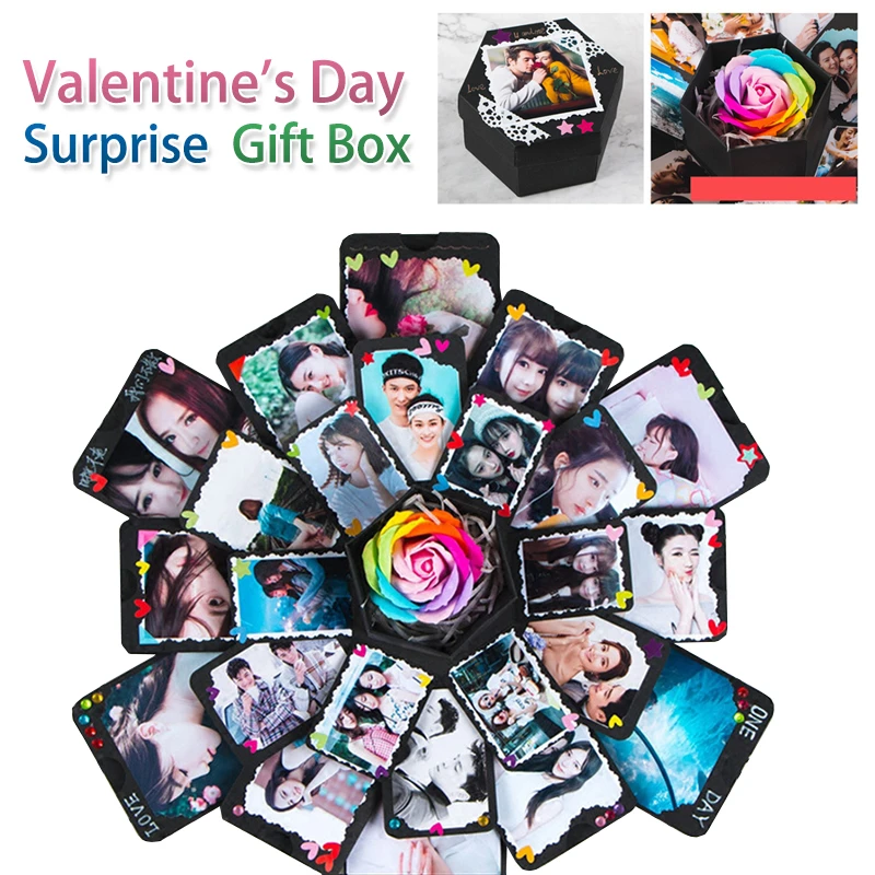 Surprise Explosion Box DIY Scrapbook Photo Album For Valentine's Wedding Gift 