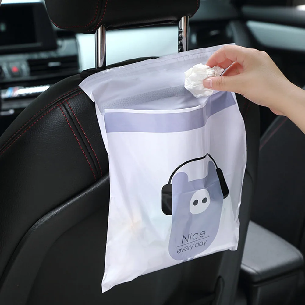 15pcs Kitchen Car Trash Bag Cleaning Disposable Styling Cabinet Self Adhesive Paste Type Waste Organizer Office Hanging