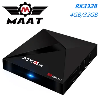 

MAAT A5X Max Android 9.0 Smart TV Box 4K Set Top Box Rockchip RK3328 Quad Core 4G Ram 32G 2.4G Wifi Bluetooth 4.0 Media Player