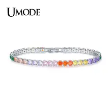 UMODE модные новые брендовые теннисные браслеты для мужчин 4 мм 0.25ct круглые циркониевые хрустальные ювелирные изделия Pulseras Mujer Moda AUB0097J