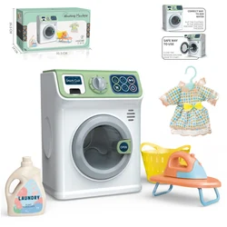 Machine à laver électrique pour enfants, Mini écran tactile, tambour rotatif, jouet, maison de jeu, cuisine, ensemble de jouets, nettoyage, cadeau pour filles et garçons 