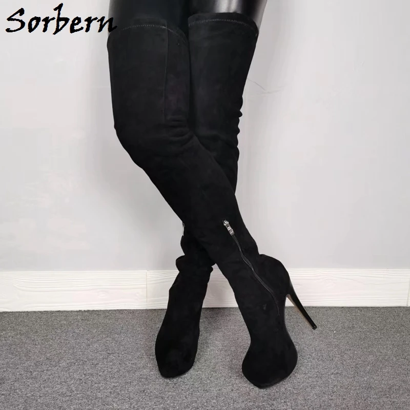 narrow thigh high boots
