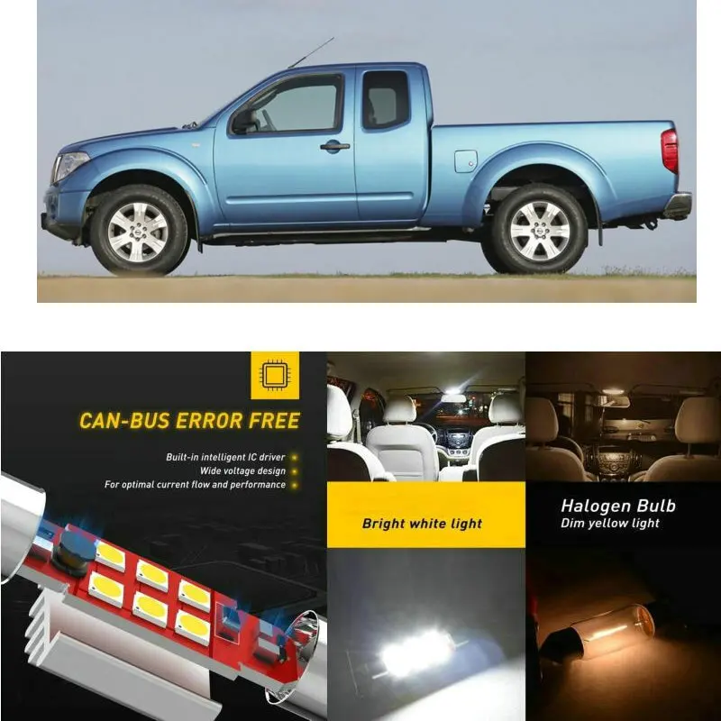 

LED Interior Car Lights For Nissan np300 navara d40 d22 pick up pathfinder 3 r51 car accessories lamp bulb error free