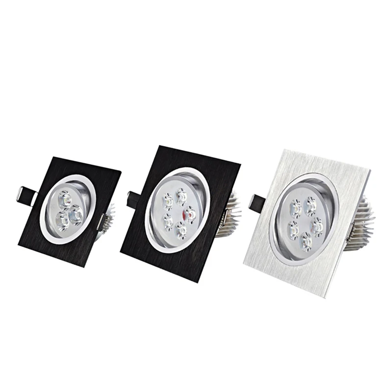 

Led Downlight 3W 5W 7W Square Spot Lighting Lamp AC110V 240V Dimmable Down Lights Led Cabinet Light Black/silver