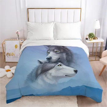 

3D Duvet Covers Design Animal Wolf Comforter Case Quilt Cover Bedding Sets Quilt Covers King Queen Full Size White Bedding Sets