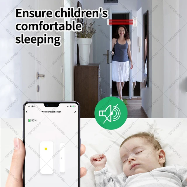 Tuya WiFi Door Sensor Smart Life APP Notification Door Window Open / Closed Detector Home Security Alarm Support Alexa Google 4