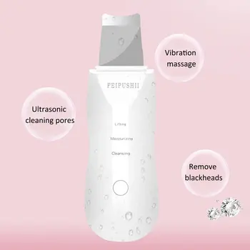 

Rechargeable Ultrasonic Face Skin Scrubber Facial Cleaner Peeling Vibration Blackhead Removal Exfoliating Pore Cleaner Tools