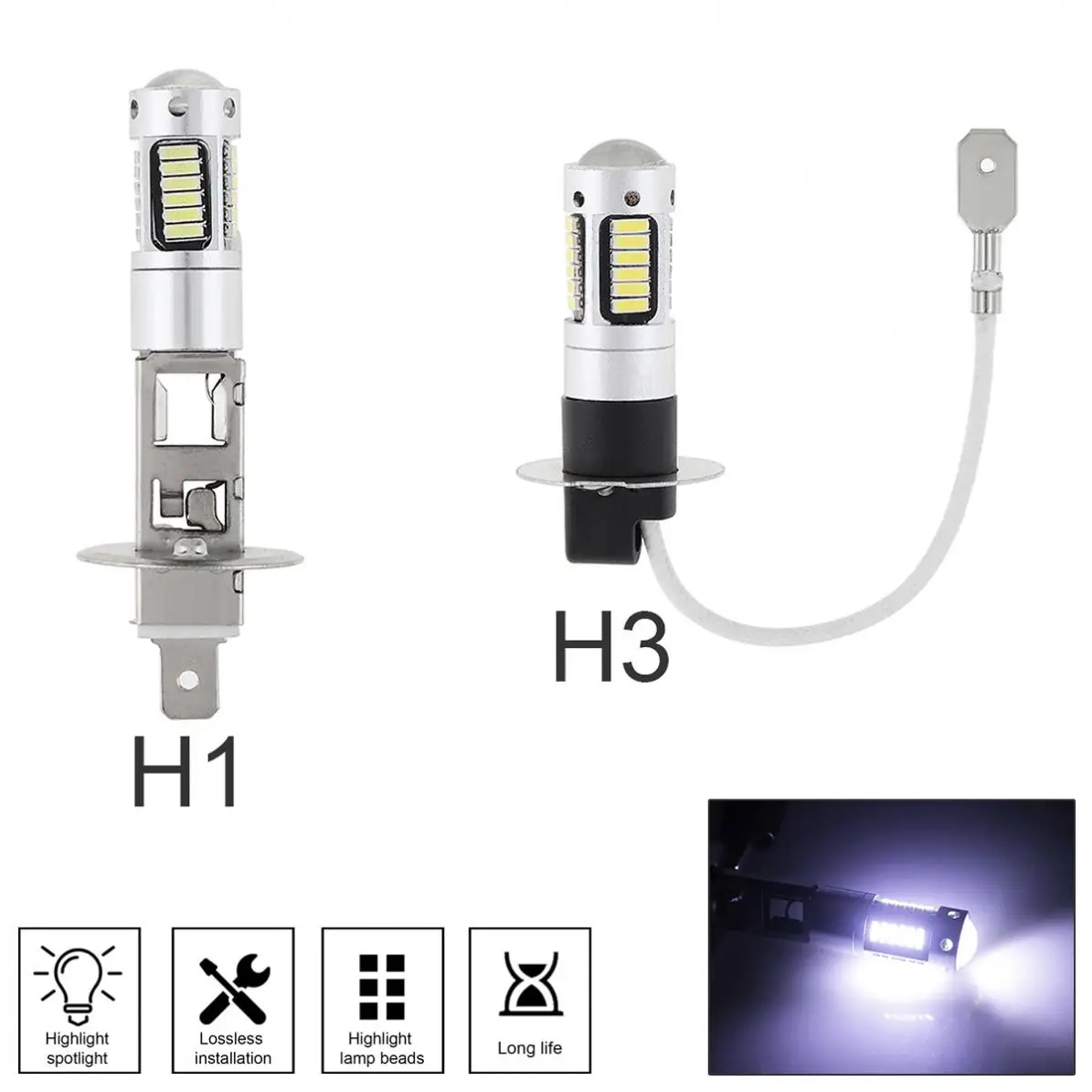 12V H1 H3 Canbus супер яркий светодиодный автомобильный противотуманный светильник