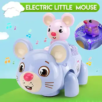 

Electric Robot Mouse Toys LED Lighting Music Walking Animals Mouse Car Forward Toys Music 3D Light for Children Baby Kids Gifts