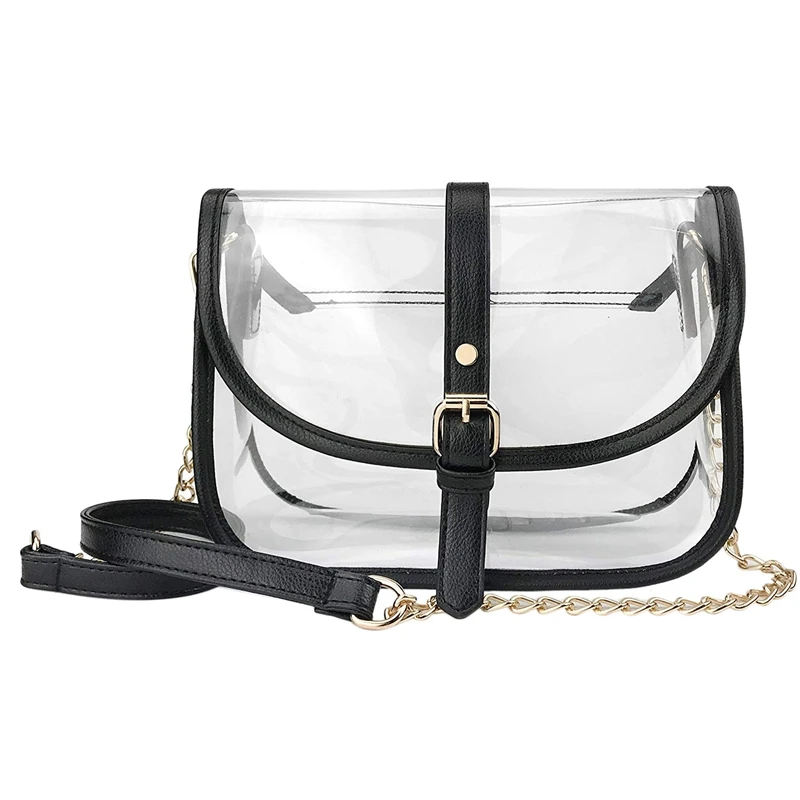 clear over the shoulder purse