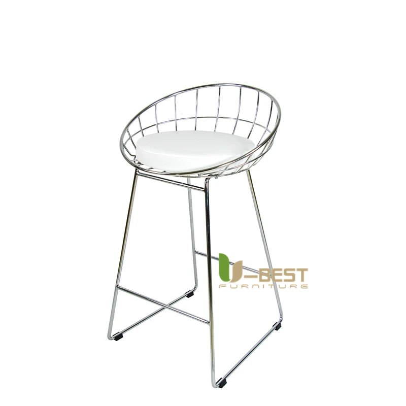 Modern Design Luxury Gold Color Stainless Steel Bertoia Wire Bar Stool Chairs For Hotel Club  (8)