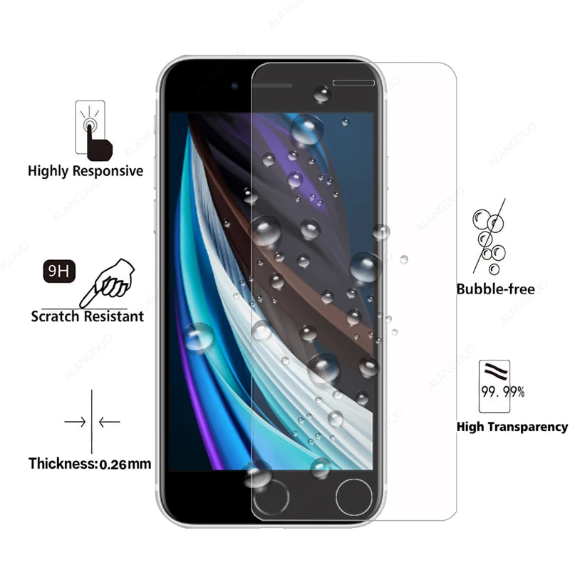 Защитное стекло для iPhone SE 8 7 6 Plus 11 pro max XR закаленное Xs X 6s 5s plus 2020|Защитные стёкла и