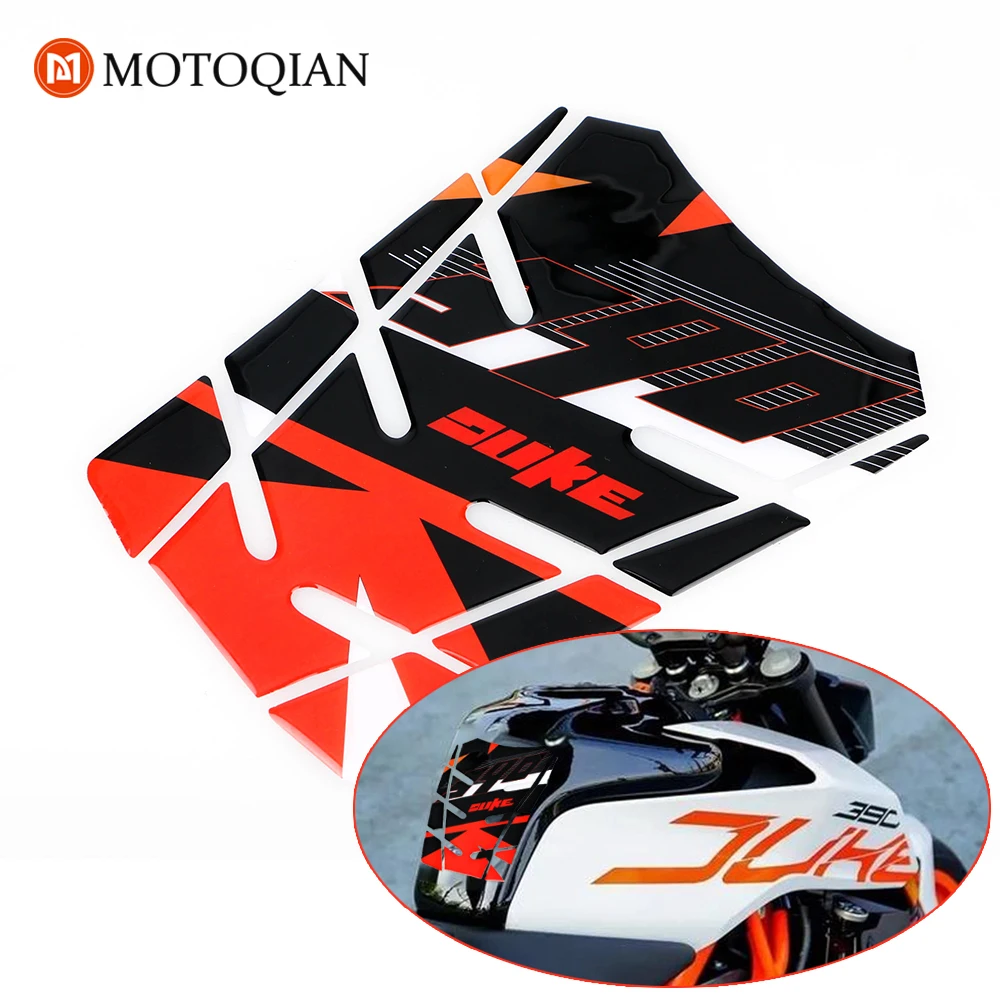 Для KTM Duke 390 Duke бак 390 танк колодки 3D защитный клей эмблема детали для двигателя мотоцикла - Цвет: black