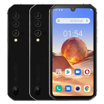 Перейти на Алиэкспресс и купить Blackview BV9900E Global Bands IP68/IP69K 5,84 дюймов FHD + NFC Android 10 4380 мАч 48 МП камера заднего вида 6 ГБ 128 ГБ Helio P90 4G Sma
