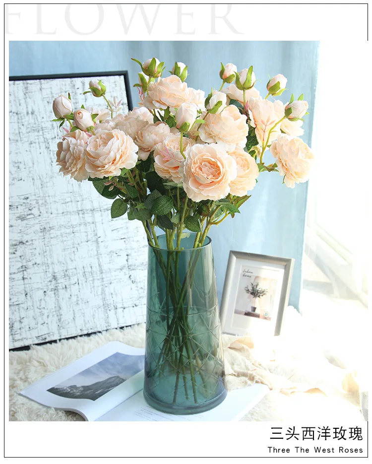 Искусственные украшения цветы Пион Роза свадебный Декор цветочные украшения для дома DIY фото реквизит Цветочные головки ветка