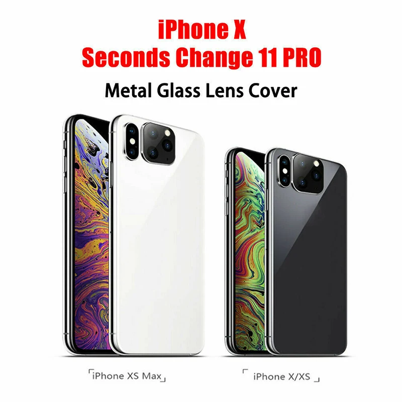 Подходит для iPhone Apple X XS MAX секундная смена 11Pro для iPhone 11 PRO MAX наклейка на рассеиватель Модифицированная крышка камеры металлическая защита
