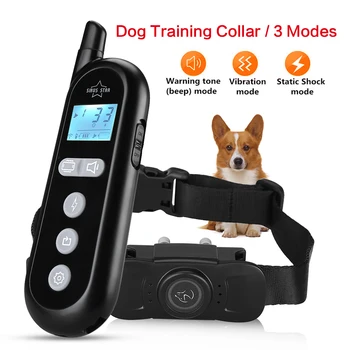 

Train up to 9 Dogs Remote Training Collar Rechargeable Dog Shock Collars 100% Waterproof PET Training Set with Security Key Lock