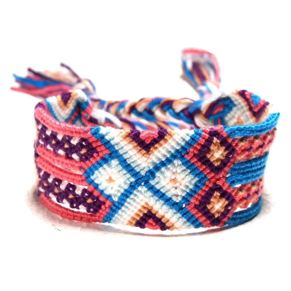 UMODE Бразилия Boho плетеные браслеты для женщин и мужчин дружба богемные тканые хлопковые веревки дешевые амулет pulseras Прямая поставка PB0508 - Окраска металла: 6