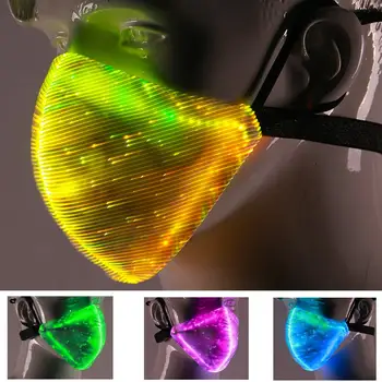 

7 Color Lights LED Light up Face Mask USB Rechargeable Glowing Luminous Dust Mask for Christmas Party Festival Dancing Rave Masq