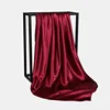 Foulard Hijab en Satin de Couleur Unie pour Femme, Châle Carré de 90cm pour Cheveux