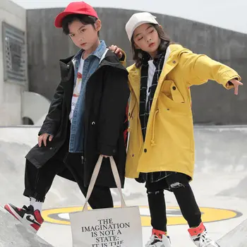 

2020 New Autumn Children Jacket Boys and Girls Spring and Autumn Windbreaker Girls Fashion Tops Children Clothing Long Section