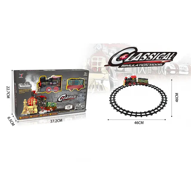 Christmas Electric Rail Car Train Toy with Smoke Simulation Classical Model Children's Electric Railway Train Set for Boy 5