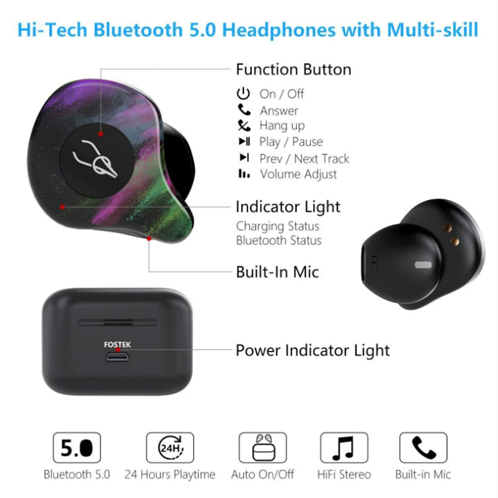 X12 Pro Bluetooth 5,0 3D стерео Водонепроницаемые Наушники Беспроводные спортивные наушники Универсальные лучший подарок
