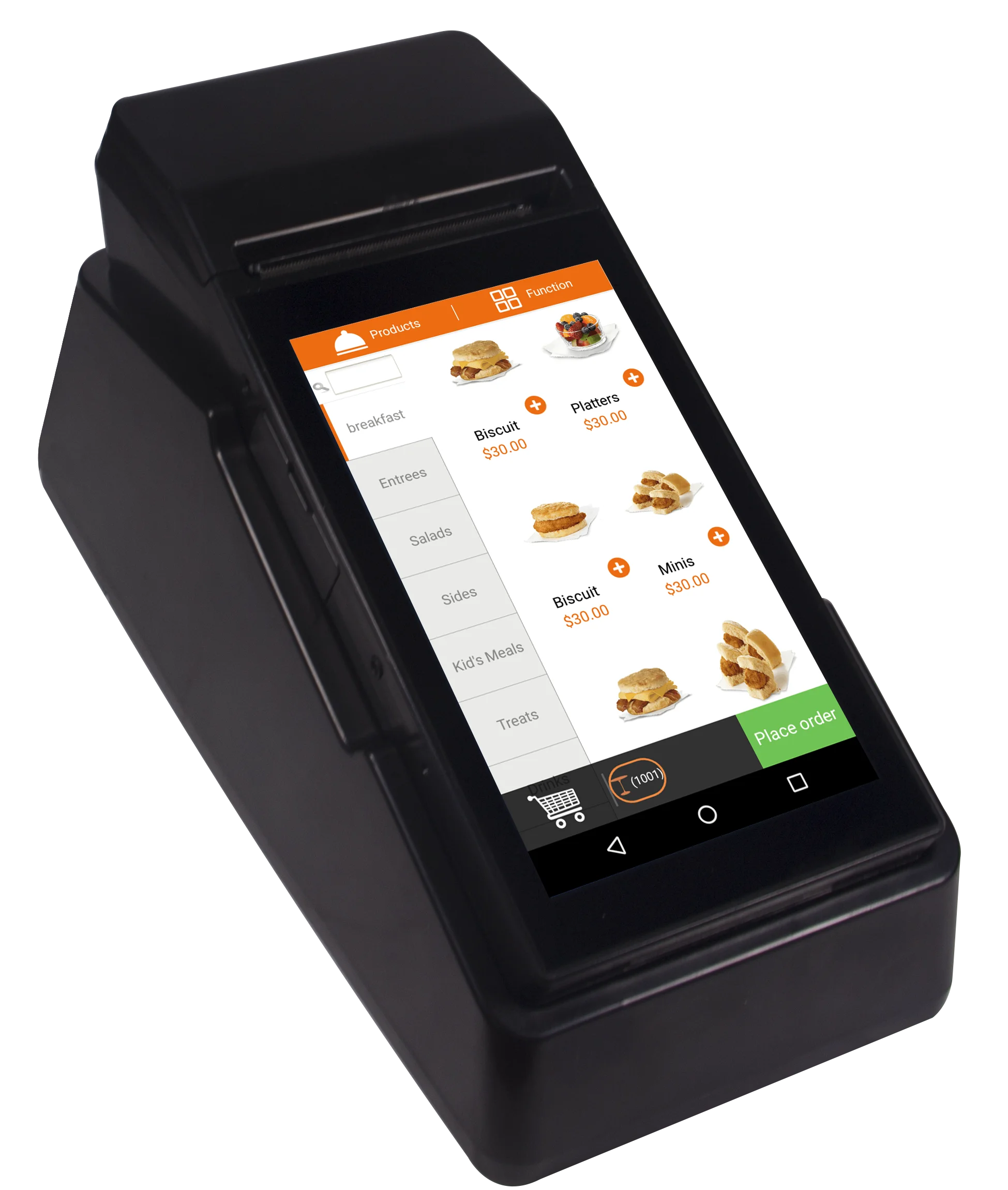 

Milestone 3G network WIFI Bluetooth pos terminal built in 80mm 3inch mobile receipt&label printer for online order cash payment