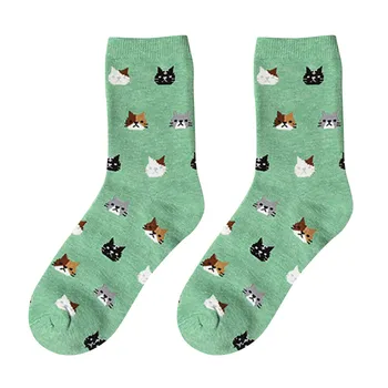 

SAGACE Sushi rice ball female cotton tube socks printing Variety of styles Medium and long section winter autumn women girl