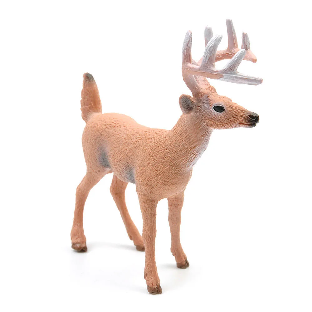 male deer Рождественский лось-белохвостый олень рождественские украшения Детские украшения имитация оленя имитация ПВХ игрушка модель мини Свадебный декор - Цвет: male deer