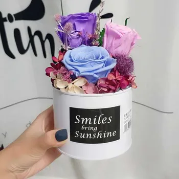 

Preserved Fresh Flower With Pot Valentine's Day Girlfriend Gift Exquisite Rose Home Wedding Party Decorations