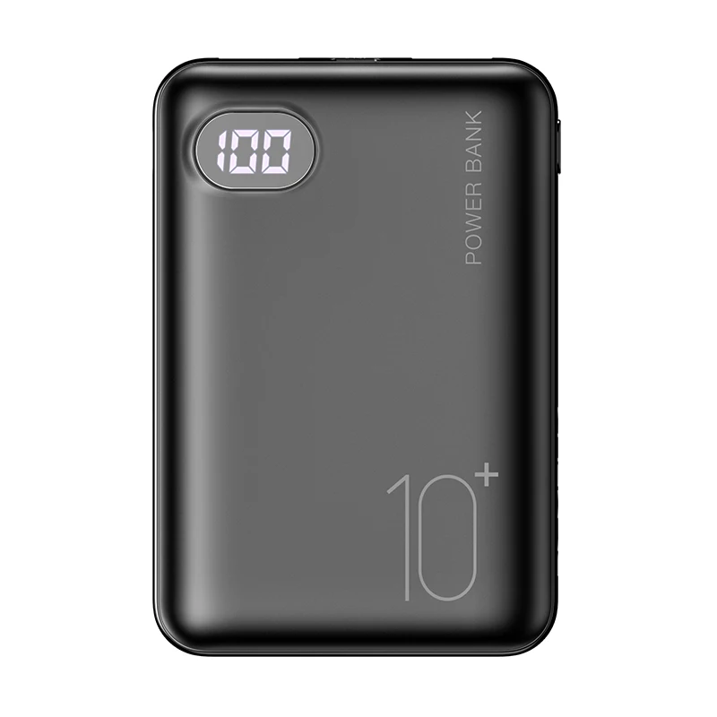 RAXFLY mi ni mi power Bank, 10000 мА/ч, два USB, портативное зарядное устройство, power bank для Xiao mi, внешний аккумулятор, повербанк, 3 входа - Цвет: Black