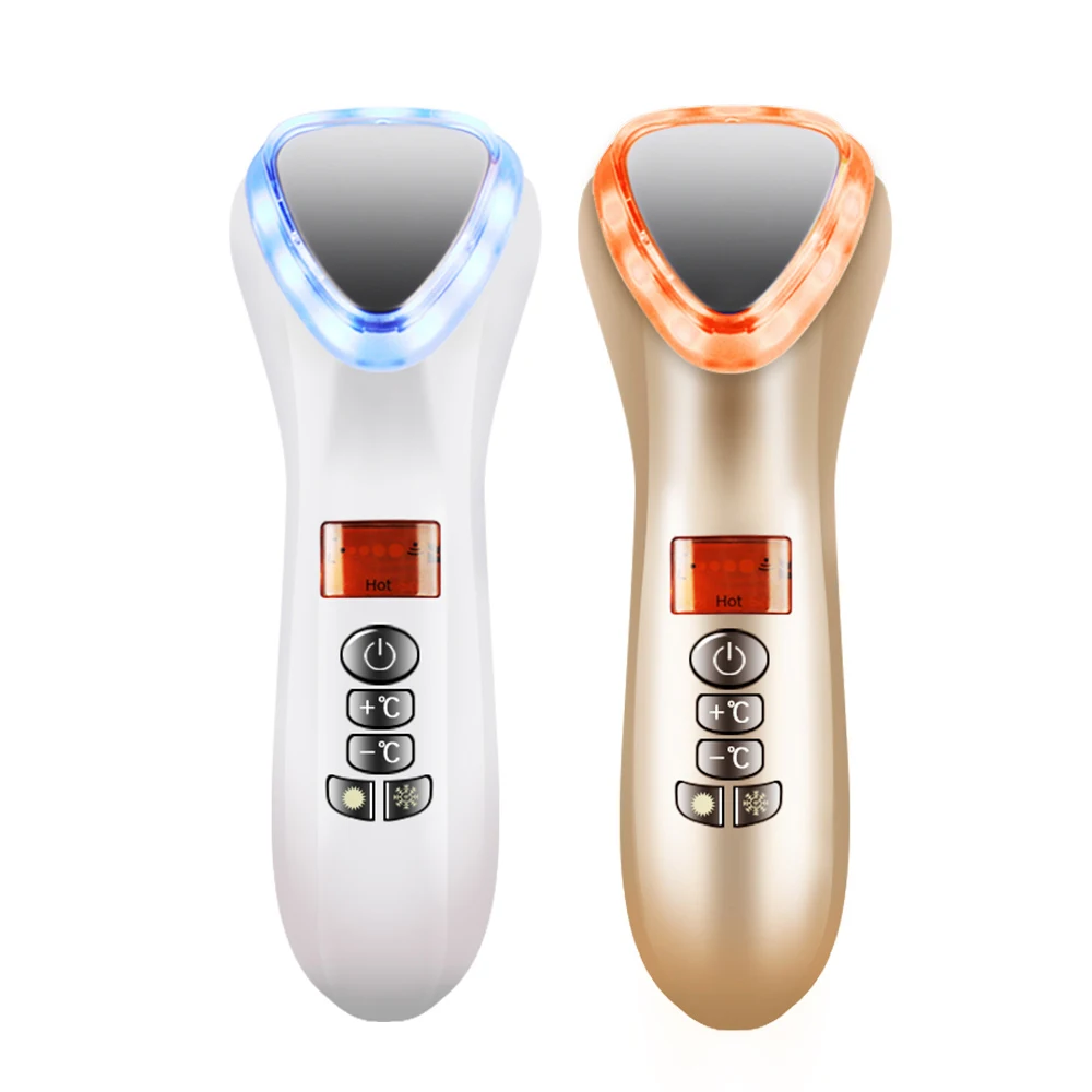 

Ultrasonic Cryotherapy Hot Cold Hammer Facial Lifting Tightening Shrink Pore LED Photon Vibration Massager Beauty Equipment
