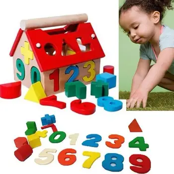 

Children Digital Geometry Smart House Montessori Blocks Building House Toys Kids Intellectual Developmental Math Educational Toy