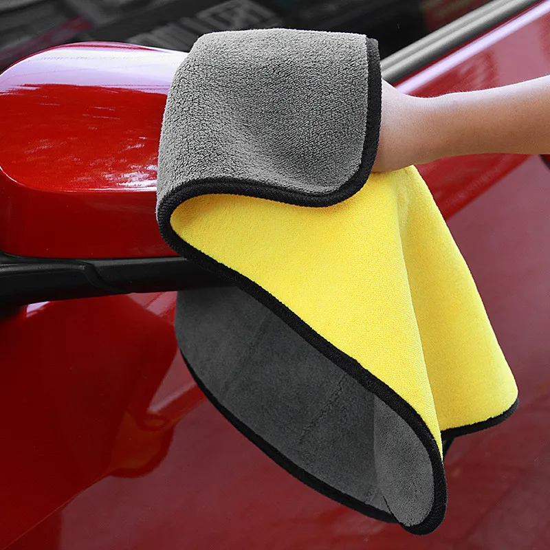 

30*40cm Microfiber Coral Fleece Cloth Car Wash Clean Drying Towel Super Absorbent Car Care Towel 2 Layer Plush 500GSM