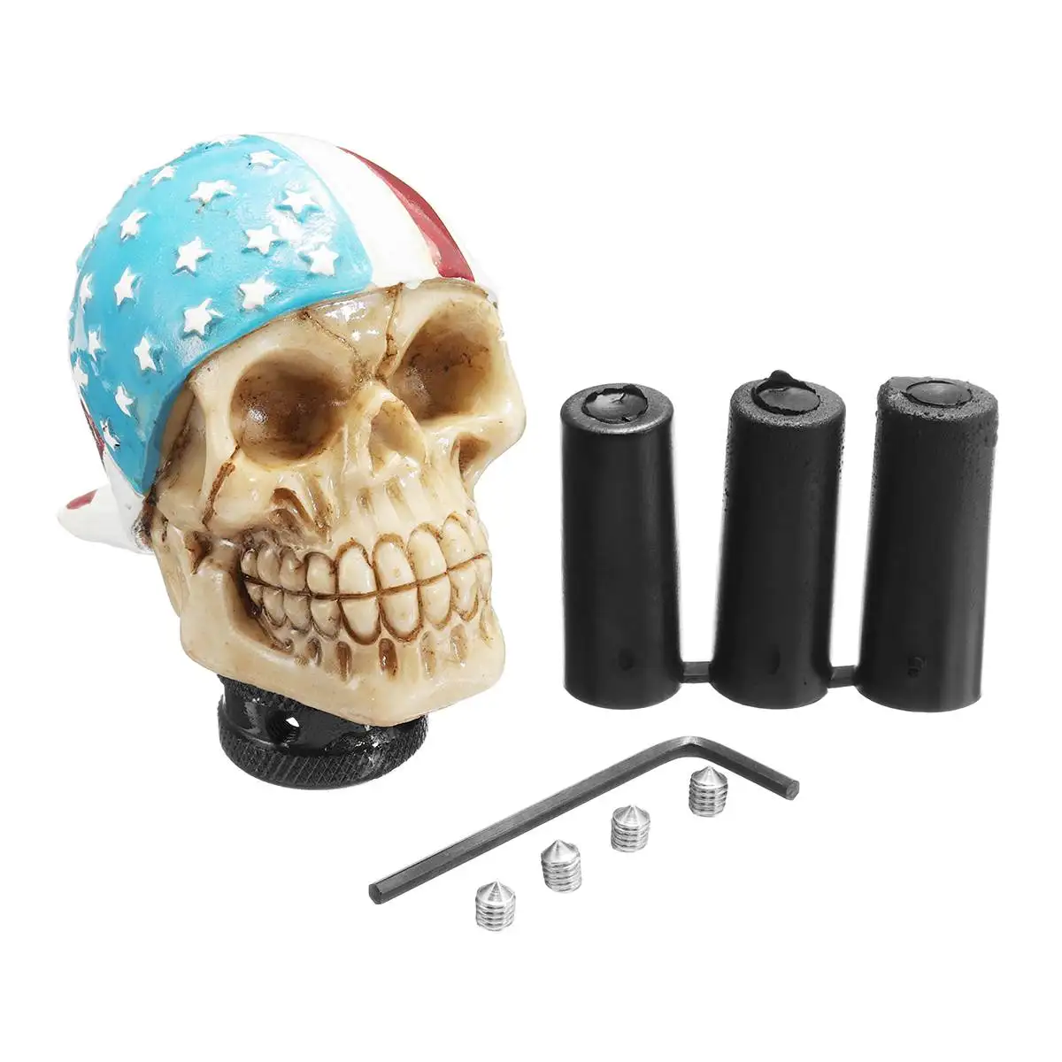 Hot New Universal Car Skull Head US USA Flag Manual Gear Shift Knob Shifter Lever | Автомобили и мотоциклы