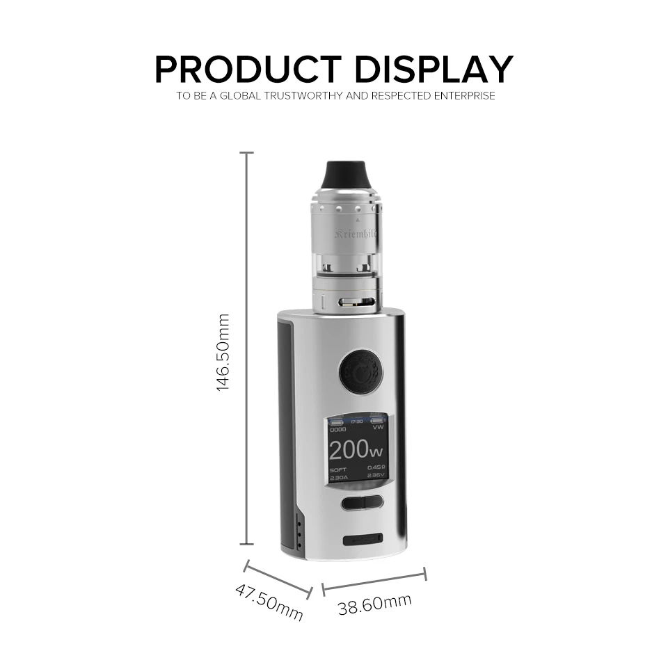 Vapefly Kriemhild 200 Вт комплект с 5 мл Sub Ом бак двойной 18650/20700/21700 батареи коробка мод электронная сигарета