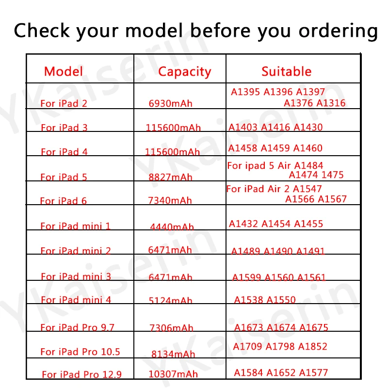 Планшет Батарея для i Pad ipad 3/4 Mini4 мини 4 mini4 11560 мА/ч, A1550 A1538 A1403 A1416 A1430 A1433 A1459 A1460 A1389 Батарея