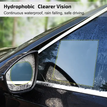 

Hot 2PCS Car Rear View Mirror Film 2PCS Side Window Protective Film Anti-Fog Anti-Scratch Rainproof Waterproof Rear View Side Wi