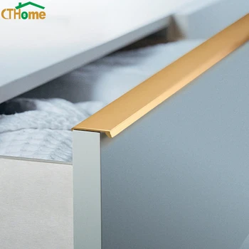Black Gold Hidden Cabinet Handle Aluminum Alloy Kitchen Cupboard Pulls Drawer Knobs Bedroom Door Furniture Handle Hardware