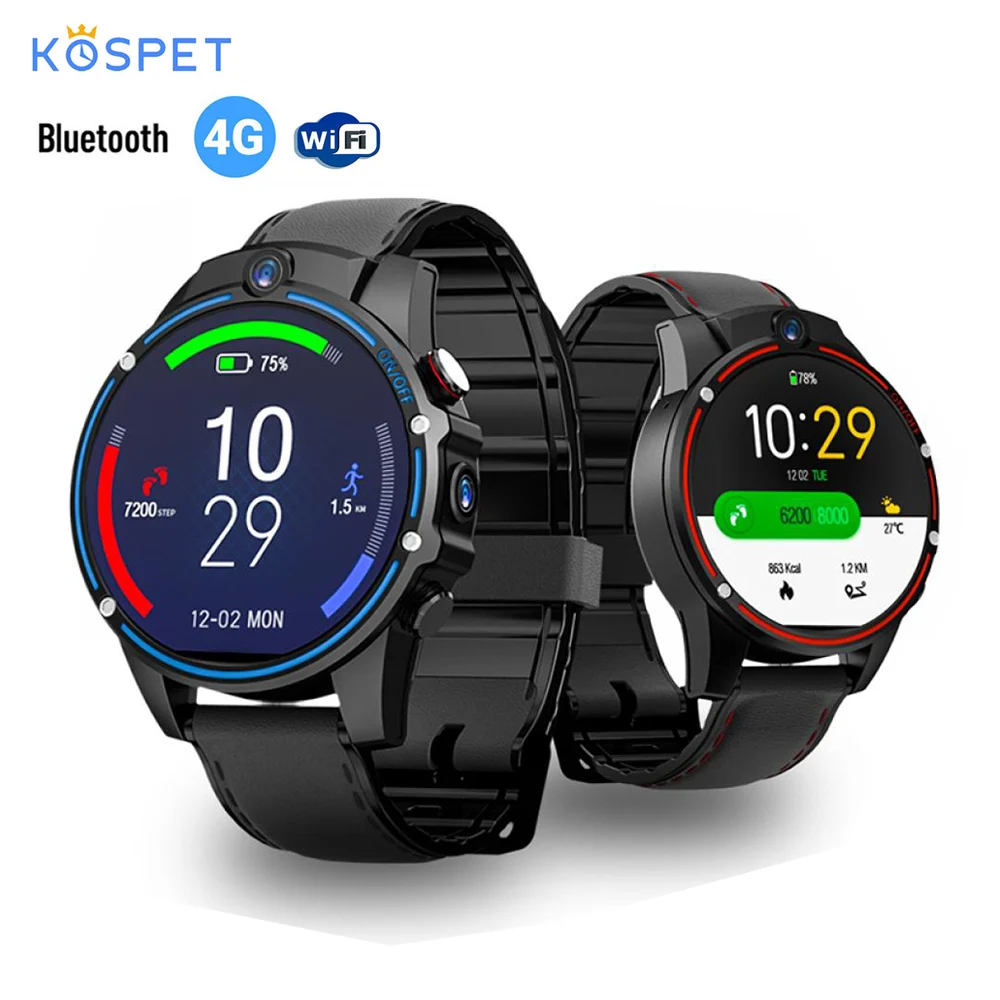 Смарт-часы Kospet Vision с экраном 1 6 дюйма 4G-LTE 3G + 32G 8 0 МП фронтальная Двойная камера