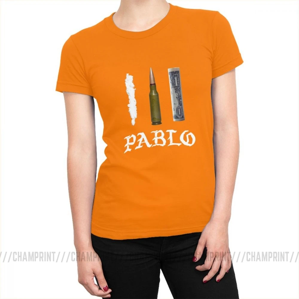 Pablo Escobar, футболка, топы, наркос, наркос, пуля, деньги, футболки для женщин, эстетическая футболка, хлопок, сумасшедшая одежда, женская, с принтом - Цвет: Оранжевый