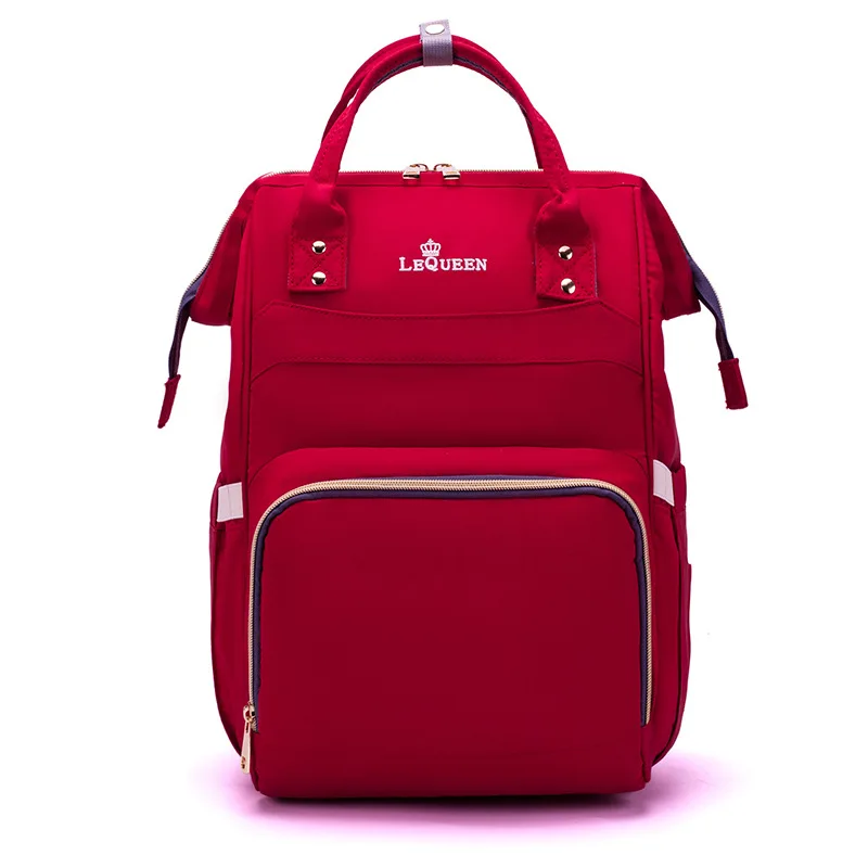 7 цветов, сумка для подгузников Lequeen, большая сумка для хранения мам, одноцветная сумка для подгузников, водонепроницаемая дорожная сумка для ухода за ребенком, простая сумка для подгузников - Цвет: Red