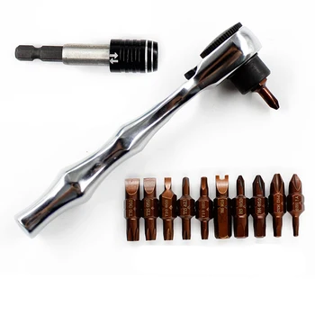 

Accessories Screwdriver Set Ratchet Wrench Repair Mini Quick Release Chrome Vanadium Steel Hand Tool 1/4 Portable Easy Use Home
