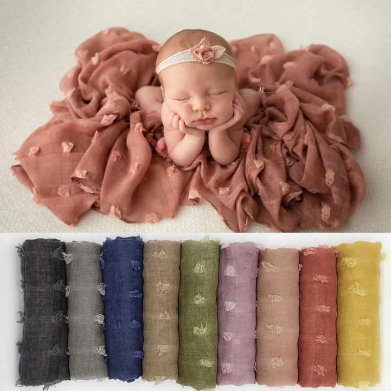 Newborn Baby Photography Props Blanket Prop Wrap Cotton Baby Blanket Photo Backdrops Muslim Wraps